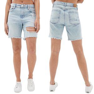 NWT American Eagle 2 AE Skater Short Low Rise Denim Baggy Cotton Ripped Relaxed